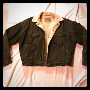 VINTAGE GAP DENIM SHEARLING LINED CORDUROY JACKET!